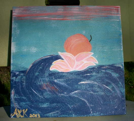 lotus peach, Acrylic on Canvas, ALK 2-2013.